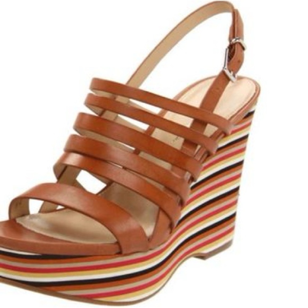 Via Spiga Multicolor Strappy Wedge Sandals